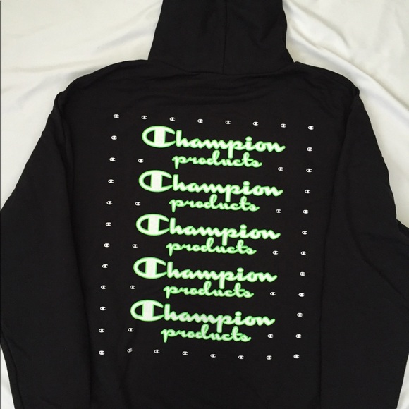 champion neon stacked hoodie sweatshirt